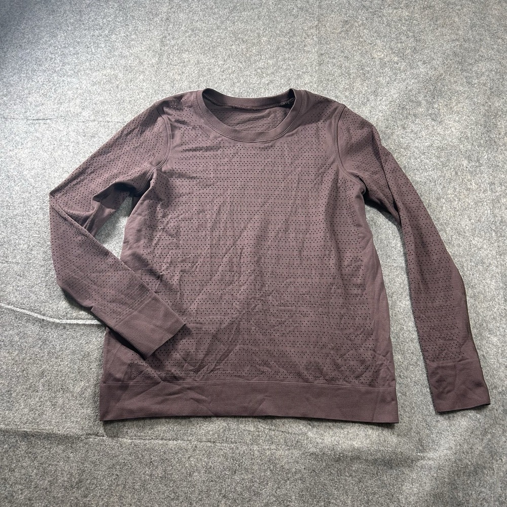 Lululemon Top Women's 6 Breeze By Long Sleeve Squad Perforated Purple
